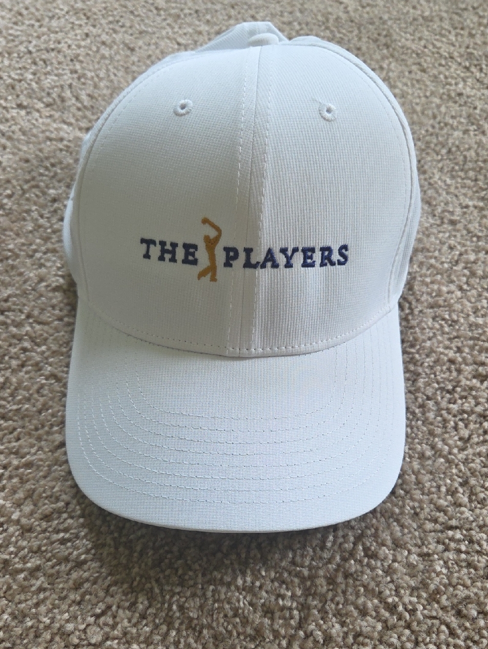 NWOT Nike White The Players Golf Cap with Navy and Gold Embroidered Logo